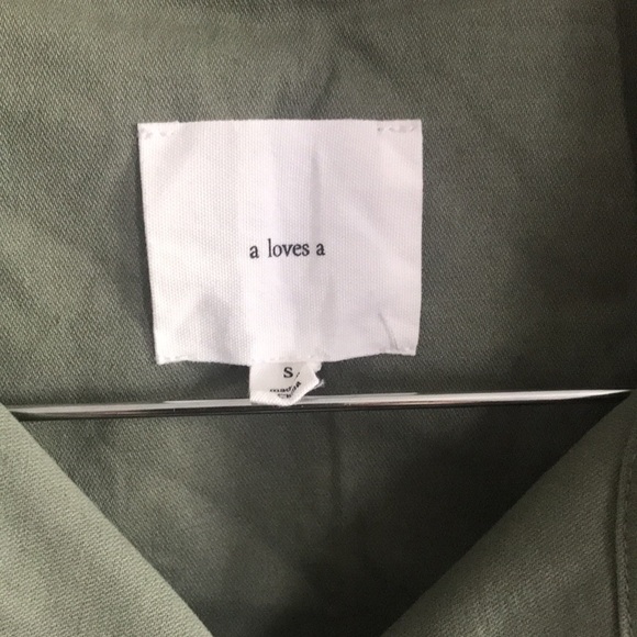 A loves A Army Green Button Down Oversized Cotton Jacket $159 Retail - Picture 4 of 11